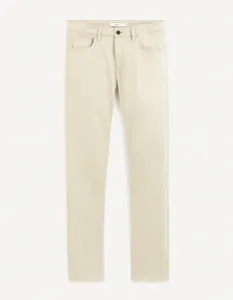 Krémové straight fit rifle Celio Jopry