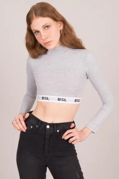 Krátky top sivý rolák BSL