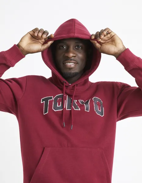 Vínová mikina s kapucňou Celio Vetokyo