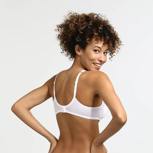 DIM GENEROUS COTTON BIO BRA - Dámska podprsenka z bio bavlny - biela