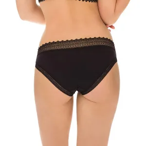 DIM SEXY FASHION SLIP 2x - Dámske bavlnené nohavičky s čipkou 2 ks - čierna - biela