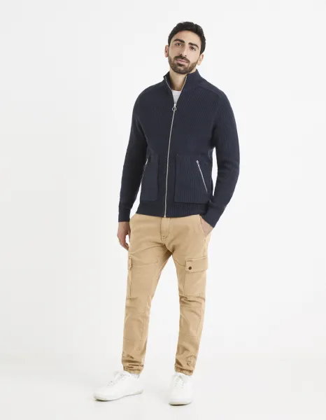 Tmavomodrá basic mikina Celio Vezipper