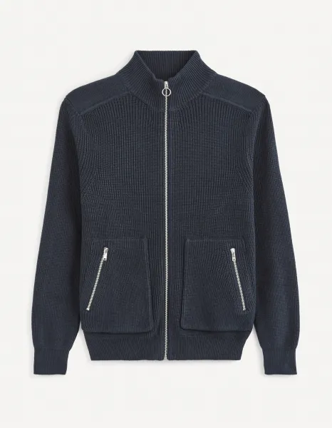 Tmavomodrá basic mikina Celio Vezipper