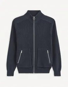 Tmavomodrá basic mikina Celio Vezipper