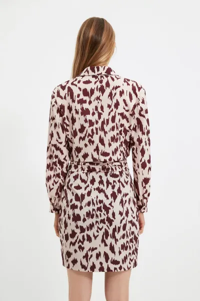 Trendyol X Sagaza Studio Multicolored Leopard Print Knit Skirt