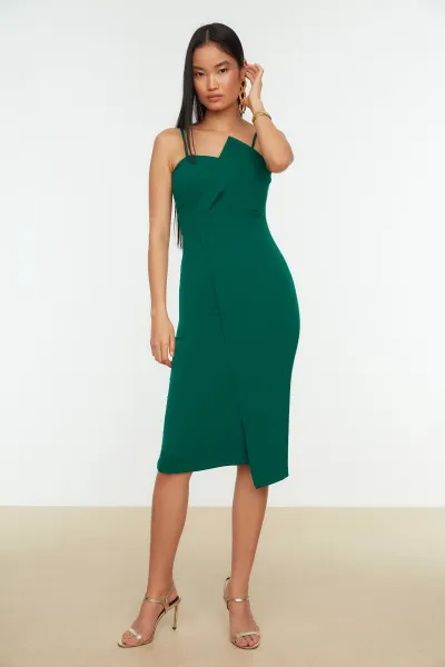Dámske šaty Trendyol TPRSS19FZ0136/Emerald