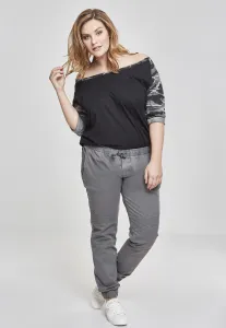 Women's 3/4 Contrast Raglan T-Shirt Black/Dark Camo