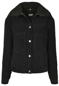 Dámska oversized Corduroy Sherpa Bunda čierna/čierna
