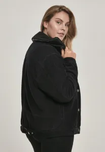 Dámska oversized Corduroy Sherpa Bunda čierna/čierna