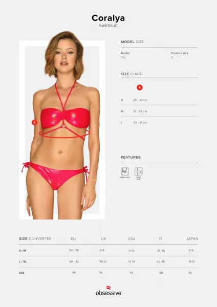 Red swimsuit Coralya
