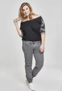 Women's 3/4 Contrast Raglan T-Shirt Black/Dark Camo