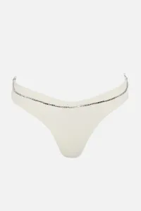 Trendyol Ecru Bikini Bottoms With Beads Accessory Textured Regular Leg