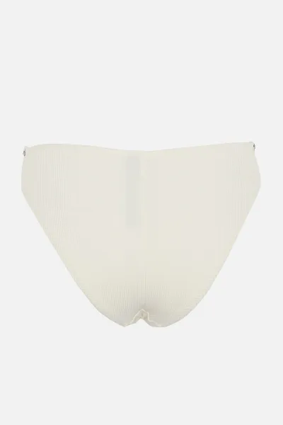 Trendyol Ecru Bikini Bottoms With Beads Accessory Textured Regular Leg