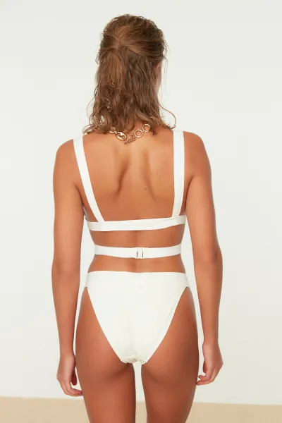 Trendyol Ecru V-Cut Bikini Bottoms