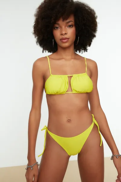 Trendyol Yellow Tied Bikini Set