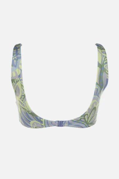 Trendyol Green Floral Print Bandeau Bikini Top