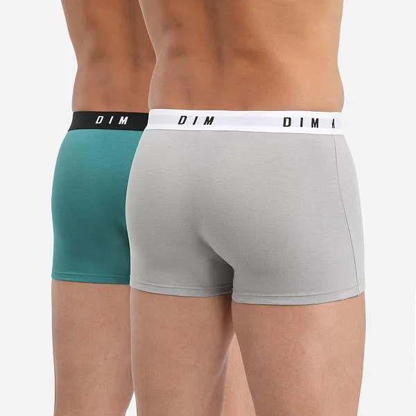 DIM BOXER ORIGINAL 2x - Pánske boxerky 2 ks - zelená - sivá