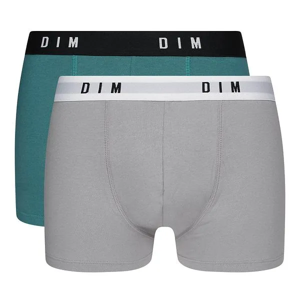 DIM BOXER ORIGINAL 2x - Pánske boxerky 2 ks - zelená - sivá