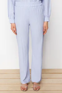 Trendyol Light Blue Long Back Wide Leg Shirt-Pants Weave Suit