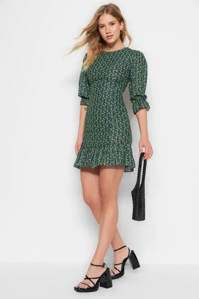 Trendyol Green Back Detail Woven Woven Dress