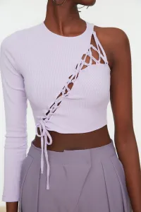 Trendyol Lila Golier Detailné Pletený Bustier