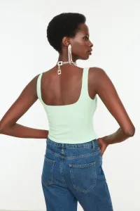 Trendyol Zelený Pletený Bustier s Viazaním