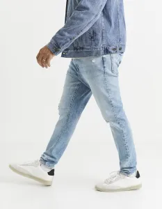 Slim fit pre mužov Celio - svetlomodrá