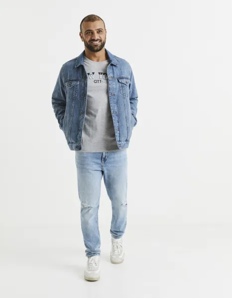 Slim fit pre mužov Celio - svetlomodrá
