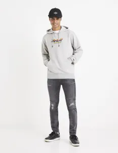 Mikiny s kapucou pre mužov Celio - sivá