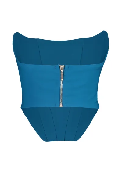 Trendyol Saks Crop Woven Corset Detailed Bustier