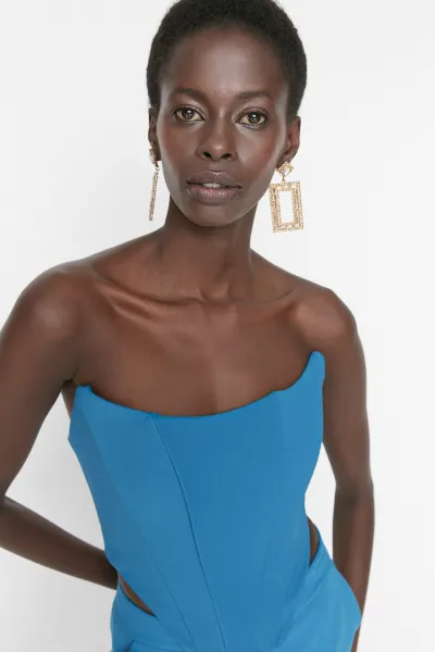 Trendyol Saks Crop Woven Corset Detailed Bustier
