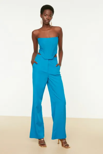 Trendyol Saks Crop Woven Corset Detailed Bustier