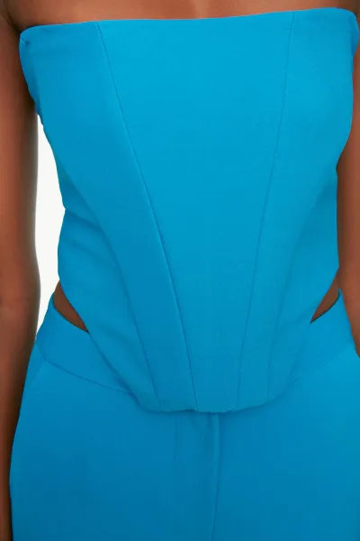 Trendyol Saks Crop Woven Corset Detailed Bustier