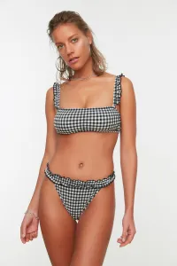 Trendyol Black Textured Gingham Bikini Bottoms