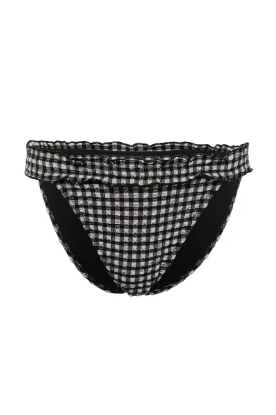 Trendyol Black Textured Gingham Bikini Bottoms