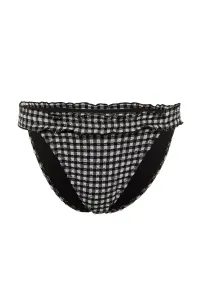 Trendyol Black Textured Gingham Bikini Bottoms