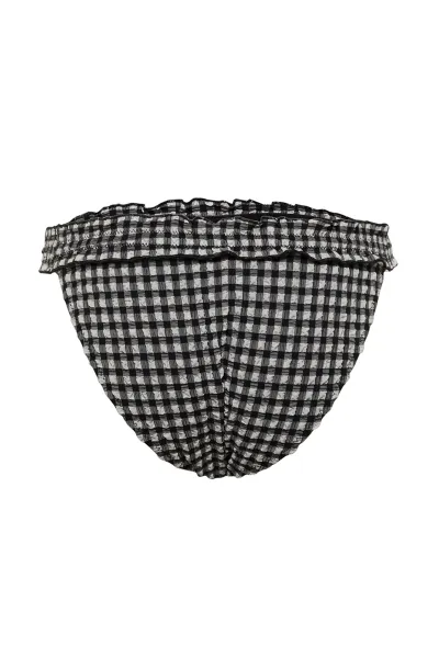 Trendyol Black Textured Gingham Bikini Bottoms