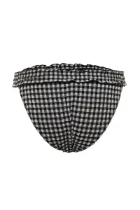 Trendyol Black Textured Gingham Bikini Bottoms
