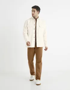 Hnedé pánske straight fit rifle Celio Vopry1