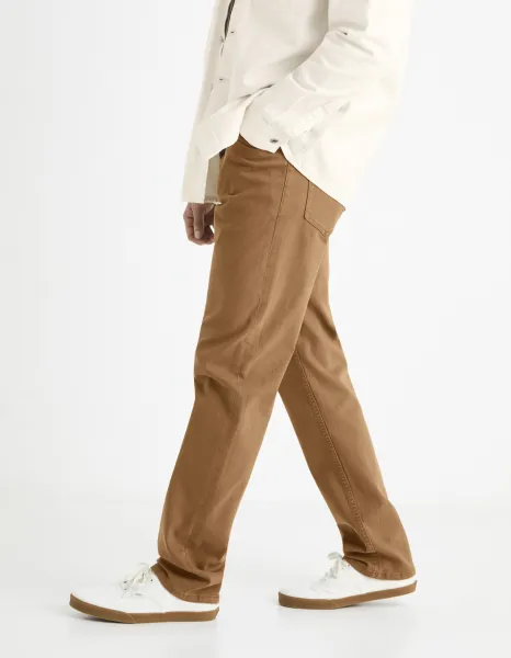 Hnedé pánske straight fit rifle Celio Vopry1