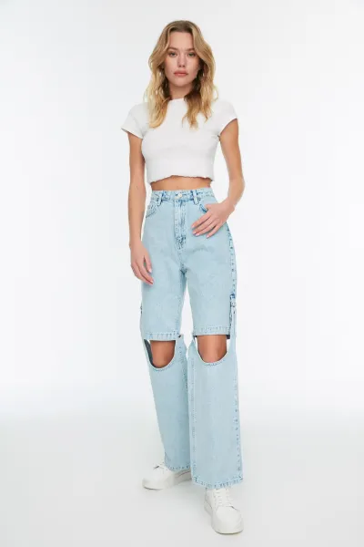 Dámske džínsy Trendyol High Waist