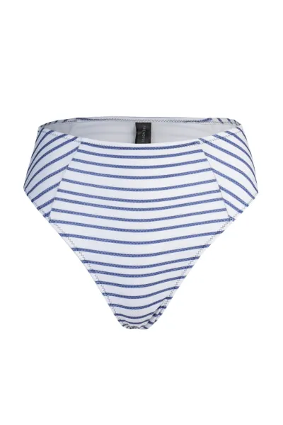 Trendyol Navy Blue Striped High Waist Bikini Bottoms