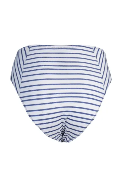 Trendyol Navy Blue Striped High Waist Bikini Bottoms