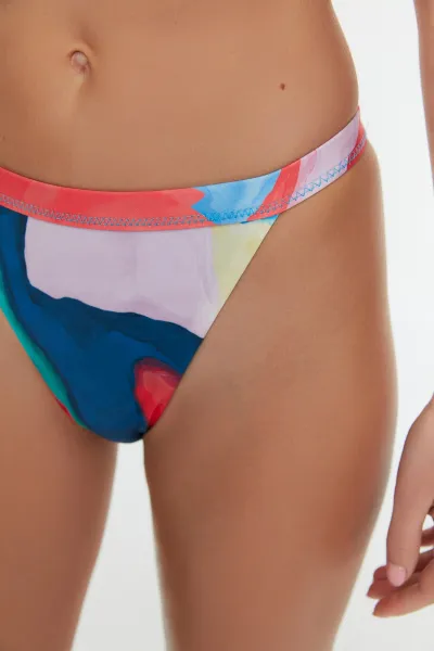 Trendyol Watercolor Effect Bikini Bottoms