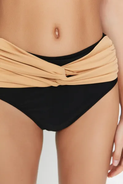 Trendyol Ten High Waist Zahalený uzol Detailné spodky bikín