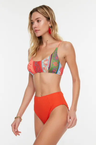 Trendyol Red High Waist Bikini Bottoms
