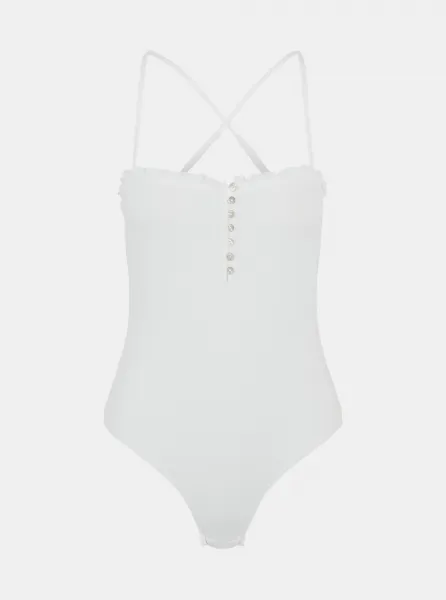 Biele dámske body Pieces Leaf