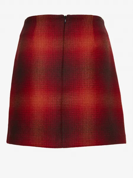 Sukňa - Tommy Hilfiger  WOOL SHADOW CHECK SHORT SKIRT červená