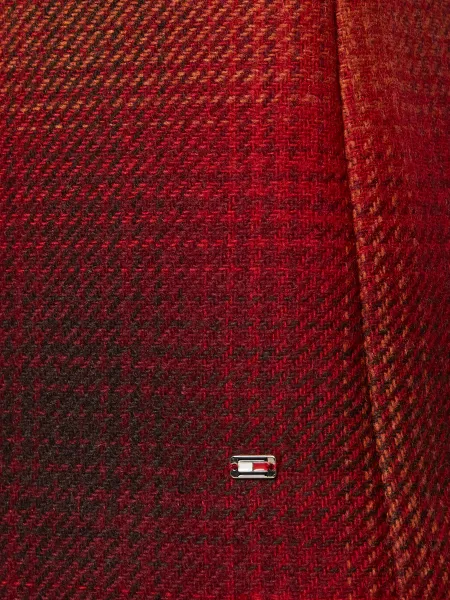 Sukňa - Tommy Hilfiger  WOOL SHADOW CHECK SHORT SKIRT červená