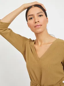 Khaki šaty s kravatou VILA Lovie - ženy